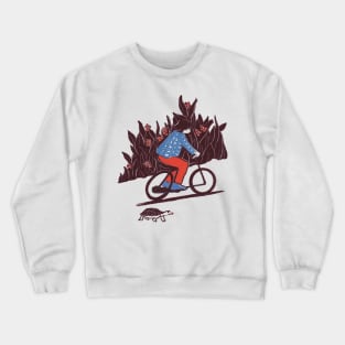 Boy riding outdoors Crewneck Sweatshirt